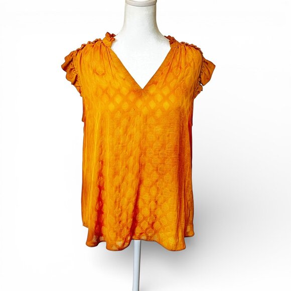 ANTHRO Maeve Saffron Boho Peasant Top | Festival Blouse | Size M - Picture 3 of 12